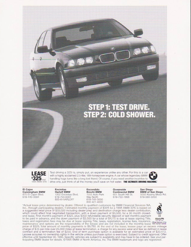 cold shower, BMWNA Ad Artwork Small - BMW CCA Foundation