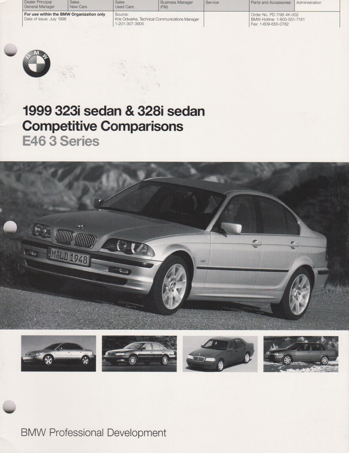Brochure - 1999 323i sedan & 328i sedan Competitive Comparisons E46 3 Series - BMW CCA Foundation