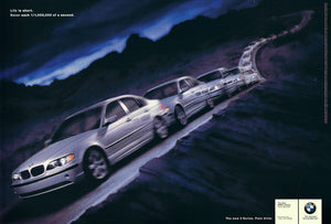 The new 3 SeriesPure drive., 2001 BMWNA Advertising Art