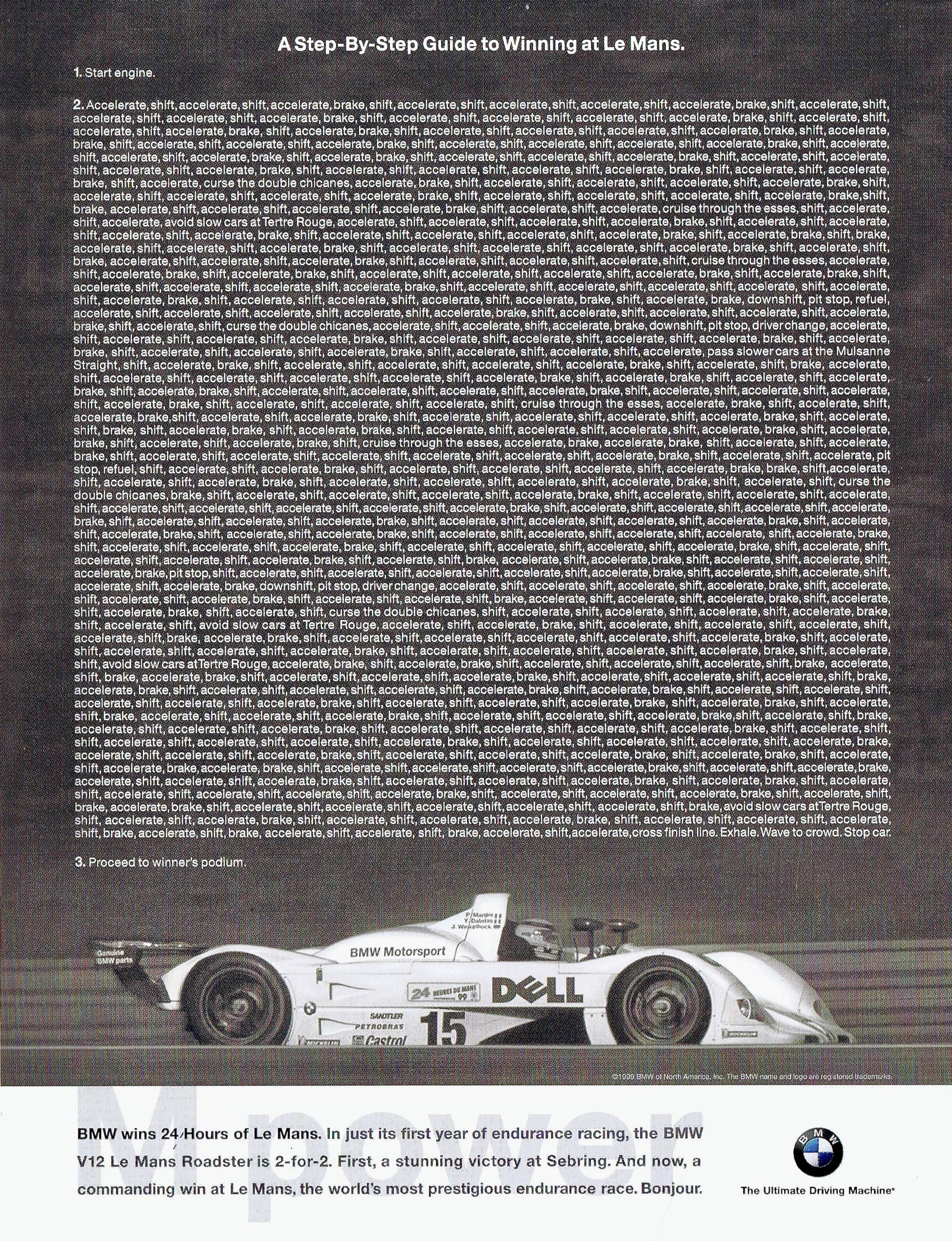 A Step-by-Step Guide to Winning at Le Mans, BMWNA Ad Artwork Small - BMW CCA Foundation