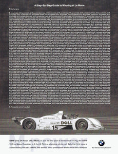 A Step-by-Step Guide to Winning at Le Mans, BMWNA Ad Artwork Small