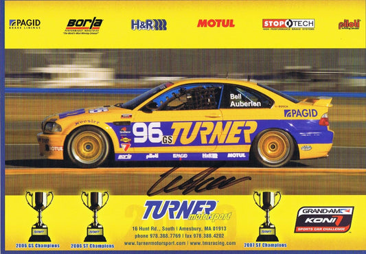 Autographed Signature Card - Turner Motorsport Team 2009 #96 - BMW CCA Foundation