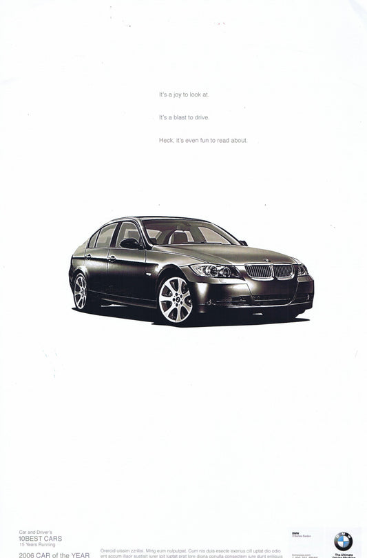 It's a joy to look at. BMWNA Advertising Art