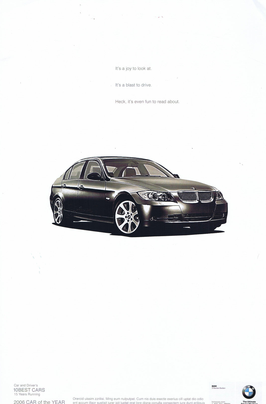 It's a joy to look at. BMWNA Advertising Art