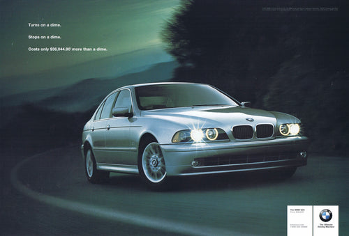 Turns on a dime, stops on a dime, 2001 BMWNA Advertising Art - BMW CCA Foundation