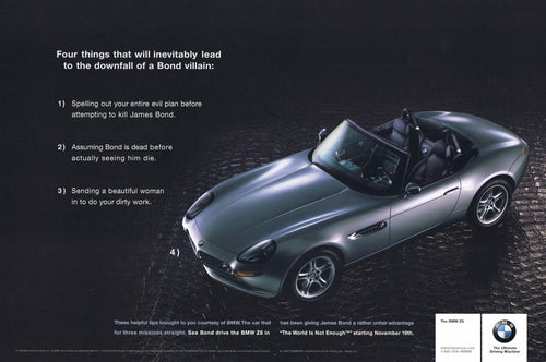 Bond villain's downfall, BMWNA Ad Artwork