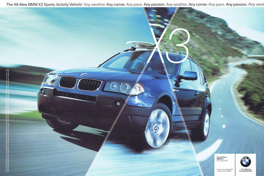 All-New X3 SAV BMWNA Advertising Art