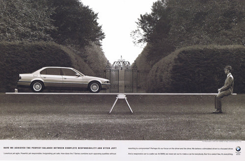 We achieved the perfect balance, 1997 BMWNA Advertising Art