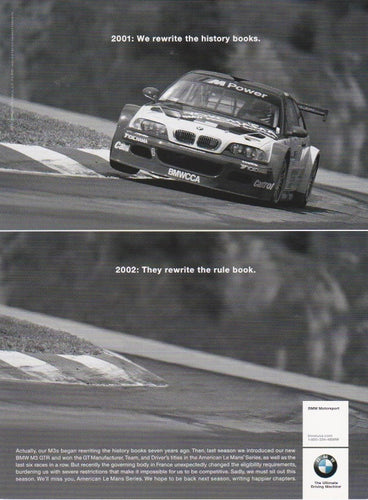 2002 they rewrite the rule book, BMWNA Ad Artwork Small