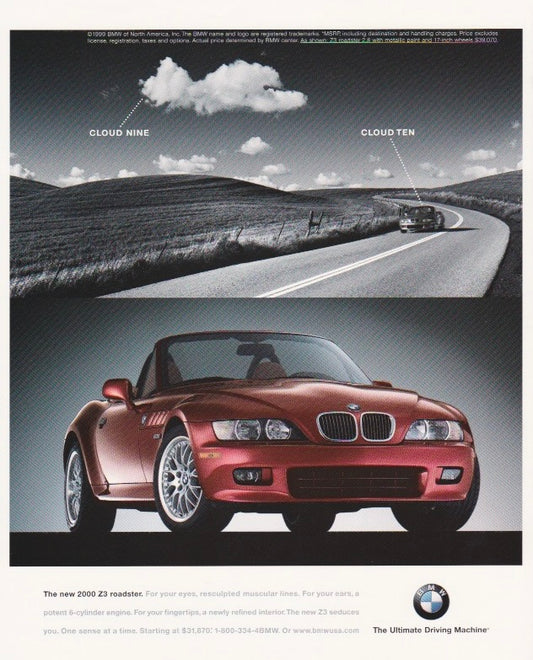 CLOUD 9 CLOUD 10 1999 BMWNA Ad Artwork Small - BMW CCA Foundation