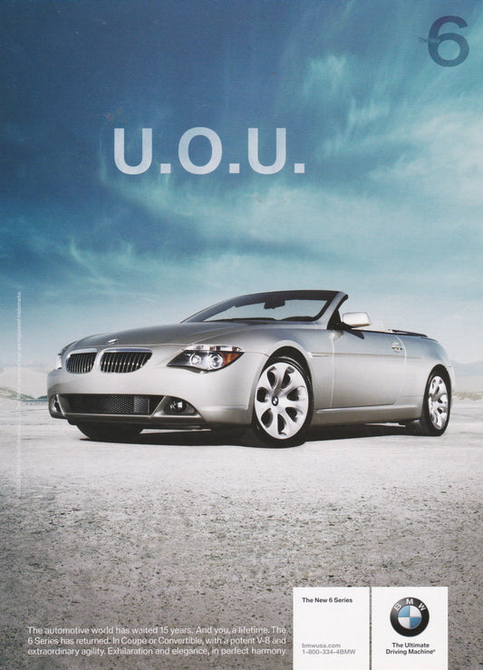 U.O.U. The new 6 BMWNA Ad Artwork Small - BMW CCA Foundation