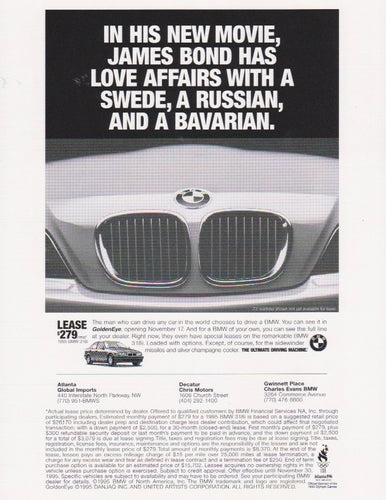 Bond Bavarian love affair, BMWNA Ad Artwork Small