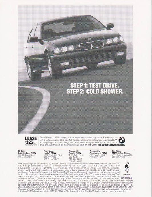 cold shower, BMWNA Ad Artwork Small - BMW CCA Foundation