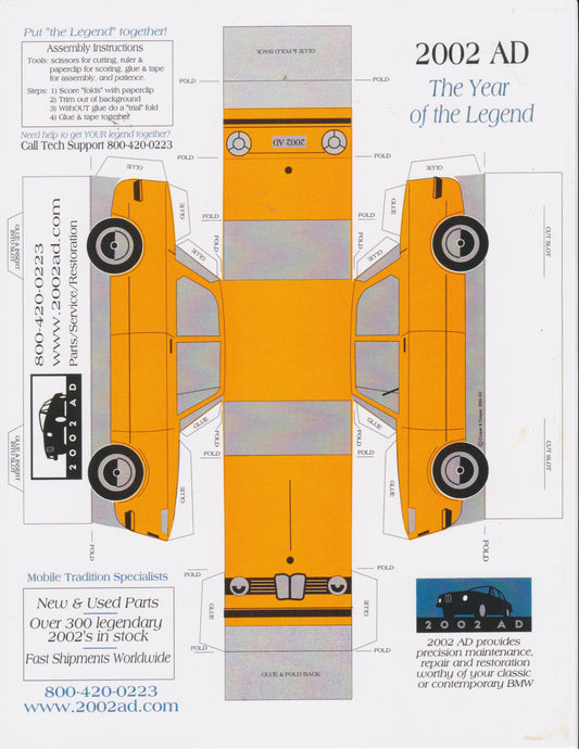Paper cutout BMW 2002 - BMW CCA Foundation