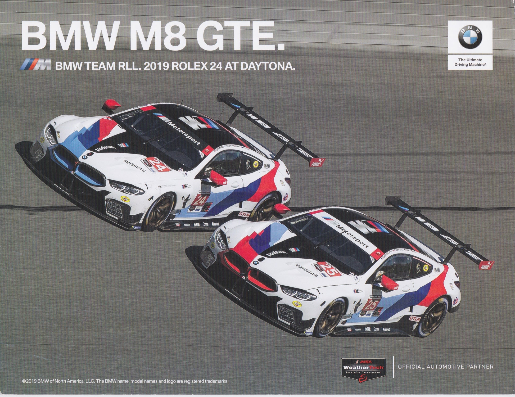 Signature Card - BMW Team RLL 2019 Rolex 24 at Daytona M8 GTE - BMW CCA Foundation