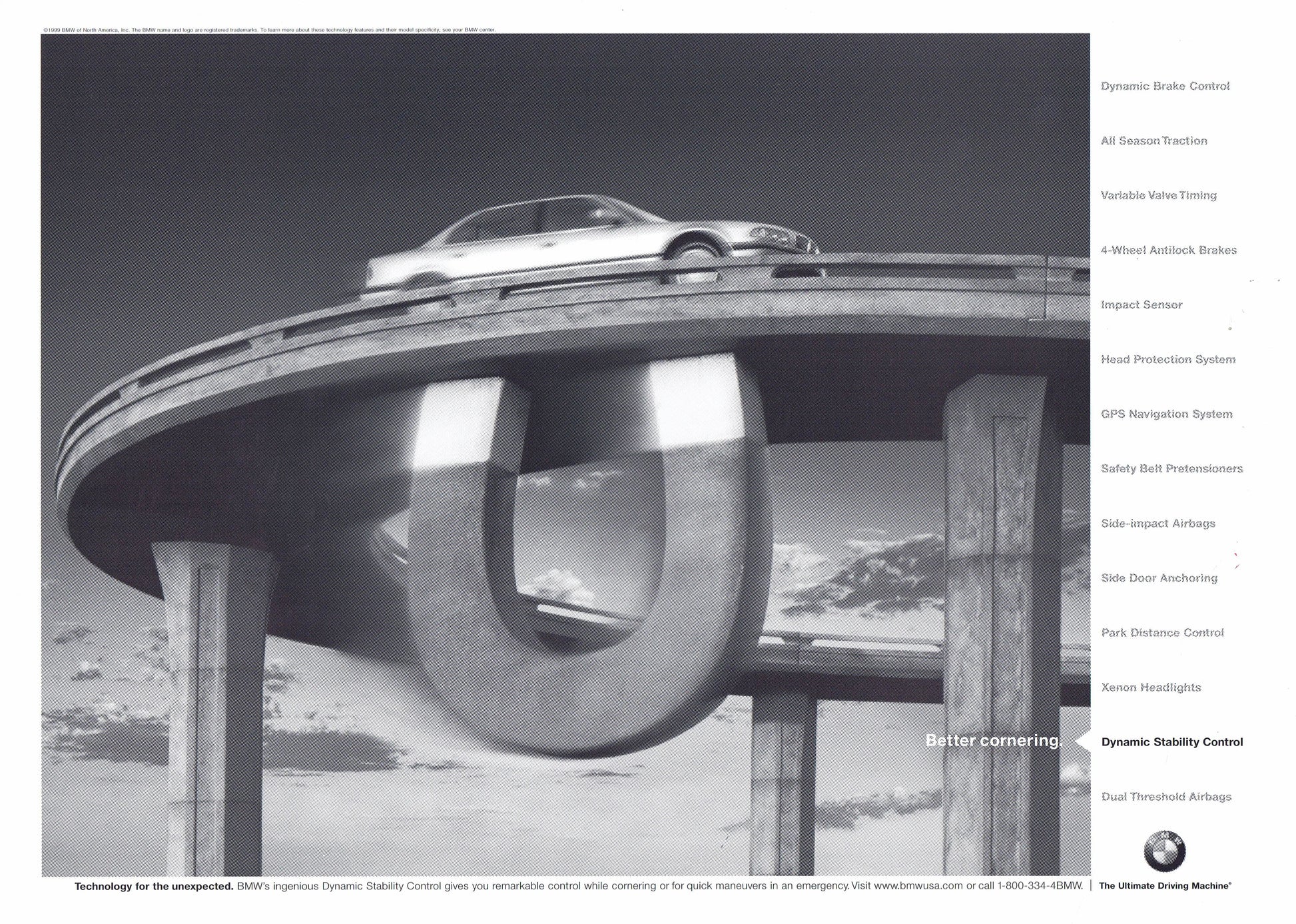 Better cornering. 1999 BMWNA Advertising Art - BMW CCA Foundation