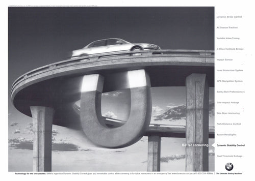 Better cornering. 1999 BMWNA Advertising Art - BMW CCA Foundation