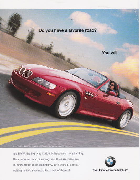 Do you have a favorite road? 1999 BMWNA Ad Artwork Small - BMW CCA Foundation
