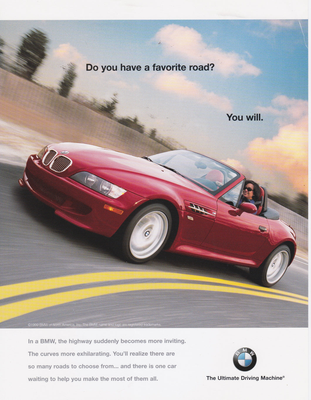 Do you have a favorite road? 1999 BMWNA Ad Artwork Small