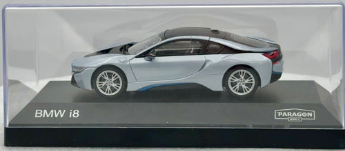 Paragon 1/43 Silver BMW i8 w/Blue accents - BMW CCA Foundation