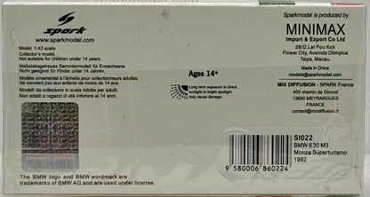 Spark 1/43 – BMW E30 M3 - Monza Superturismo 1992