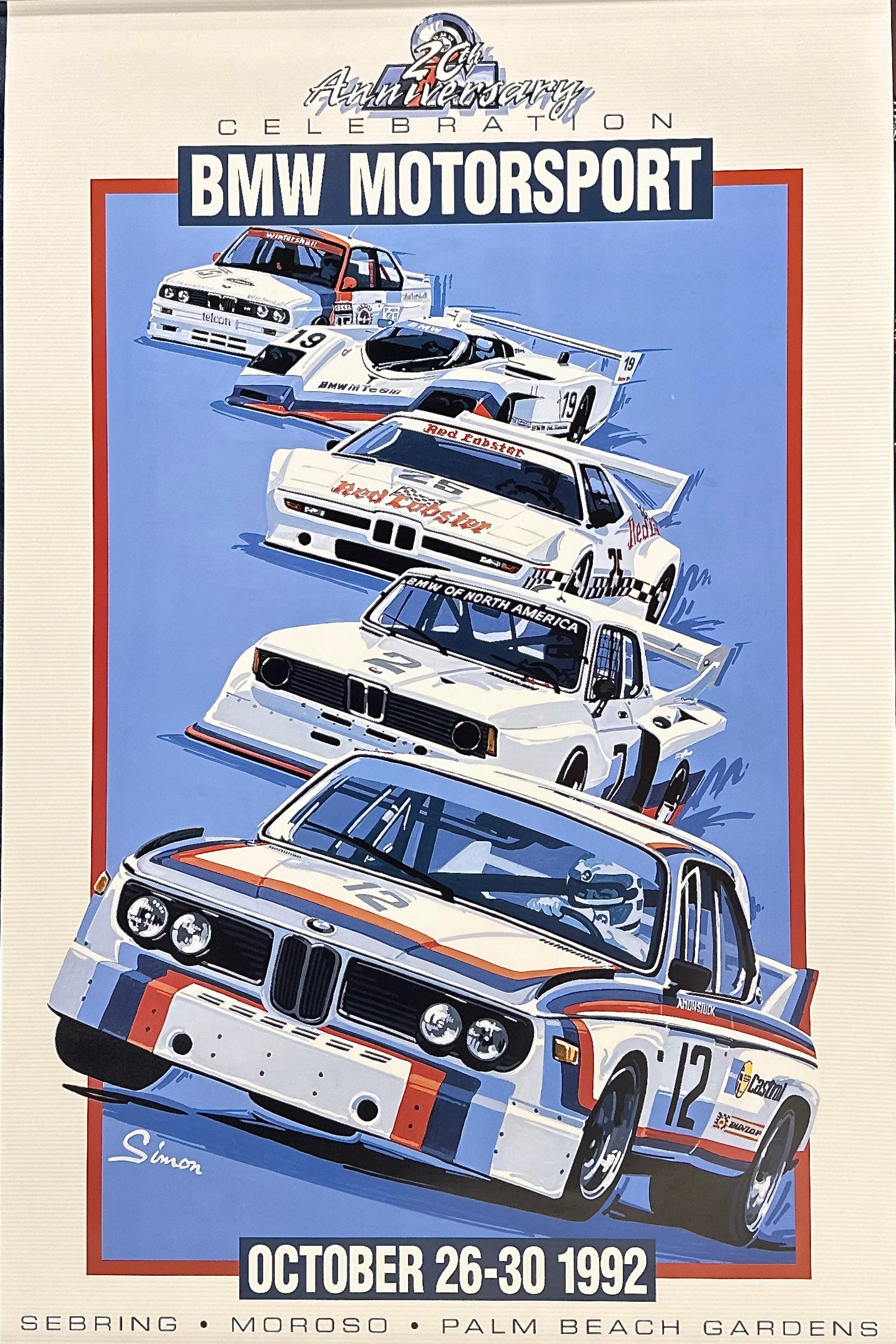20th Anniversary Celebration BMW Motorsport Poster October 1992