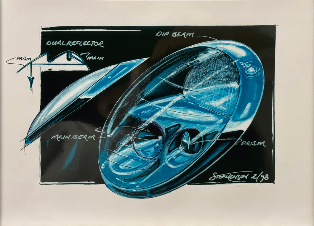 Frank Stephenson Mini headlight detail sketch 1998