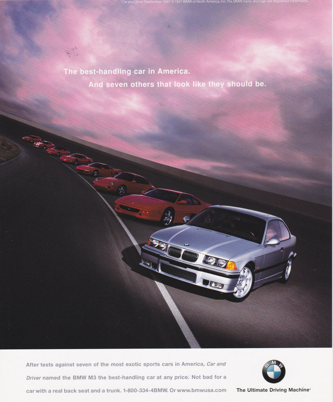 Best handling car in the America, 1997 BMWNA Ad Artwork Small