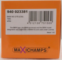 Load image into Gallery viewer, Maxichamps 1:43 White 1993 BMW M3 GTR (E36) - BMW CCA Foundation
