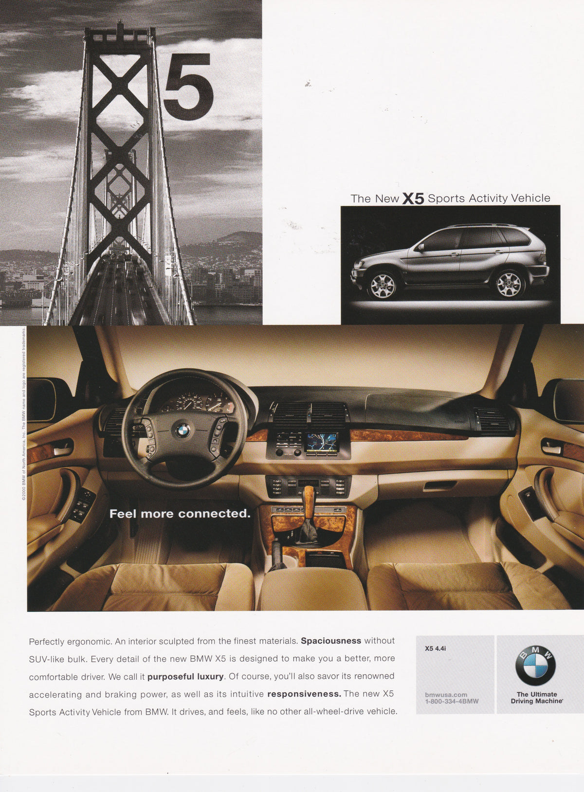 The New X5 SAV 4.4i, 2000 BMWNA Ad Artwork Small - BMW CCA Foundation