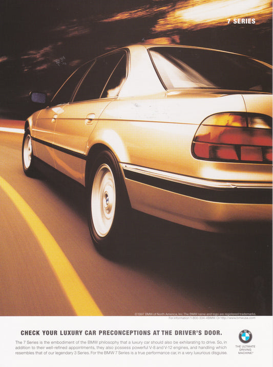 Check your luxury car preconceptions 1997 BMWNA Ad Artwork Small - BMW CCA Foundation