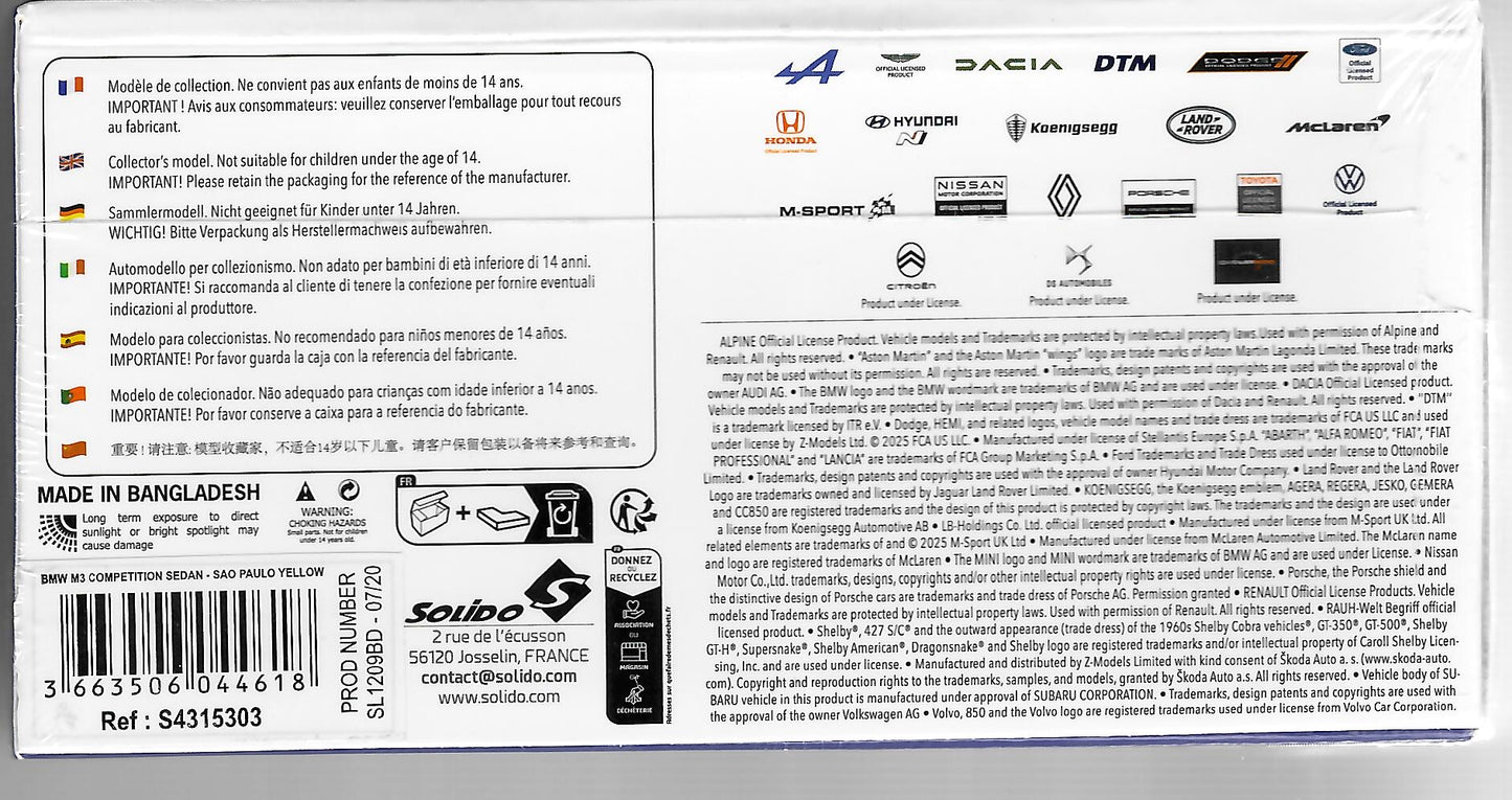 Solido 1/43 – BMW M3 (G80) – 2023