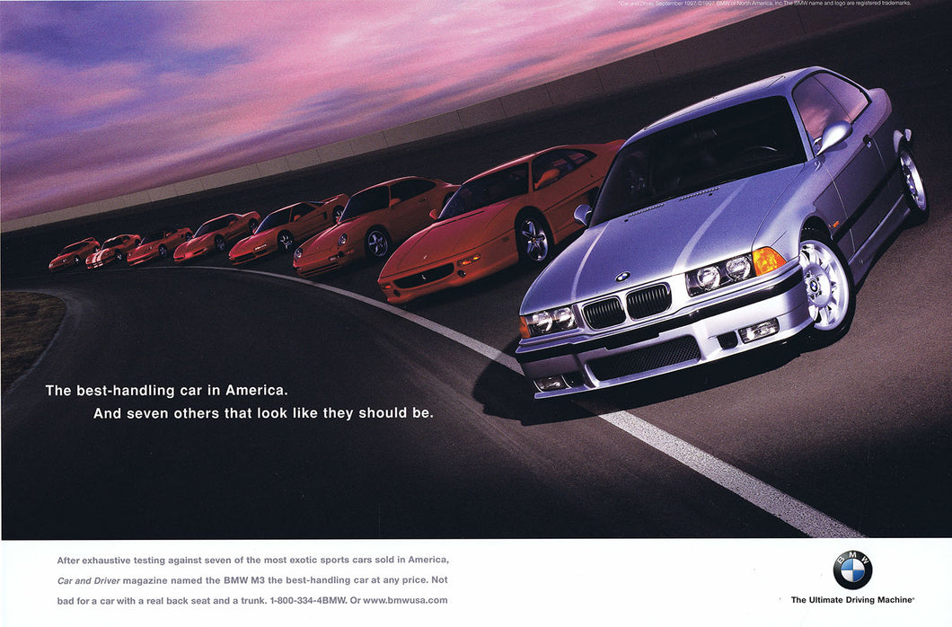 Best handling car in the America, 1997 BMWNA Advertising Artwork