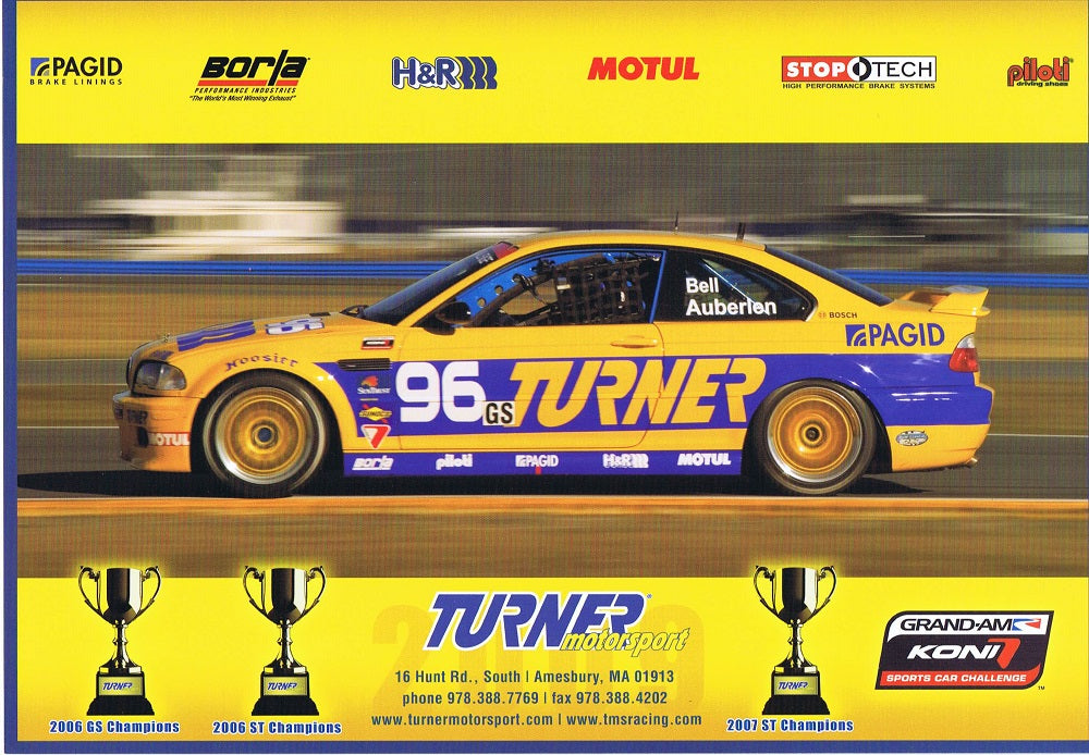 Signature Card - Turner Motorsport Team 2009 #96 - BMW CCA Foundation