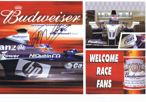 Autographed Poster - BMW.Williams F1 Team Sponsor Budweiser poster