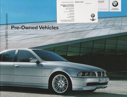 Brochure - Original BMW Accessories Pre-Owned Vehicles - BMW CCA Foundation