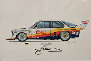 BMW 320 Turbo, Autographed, numbered Print