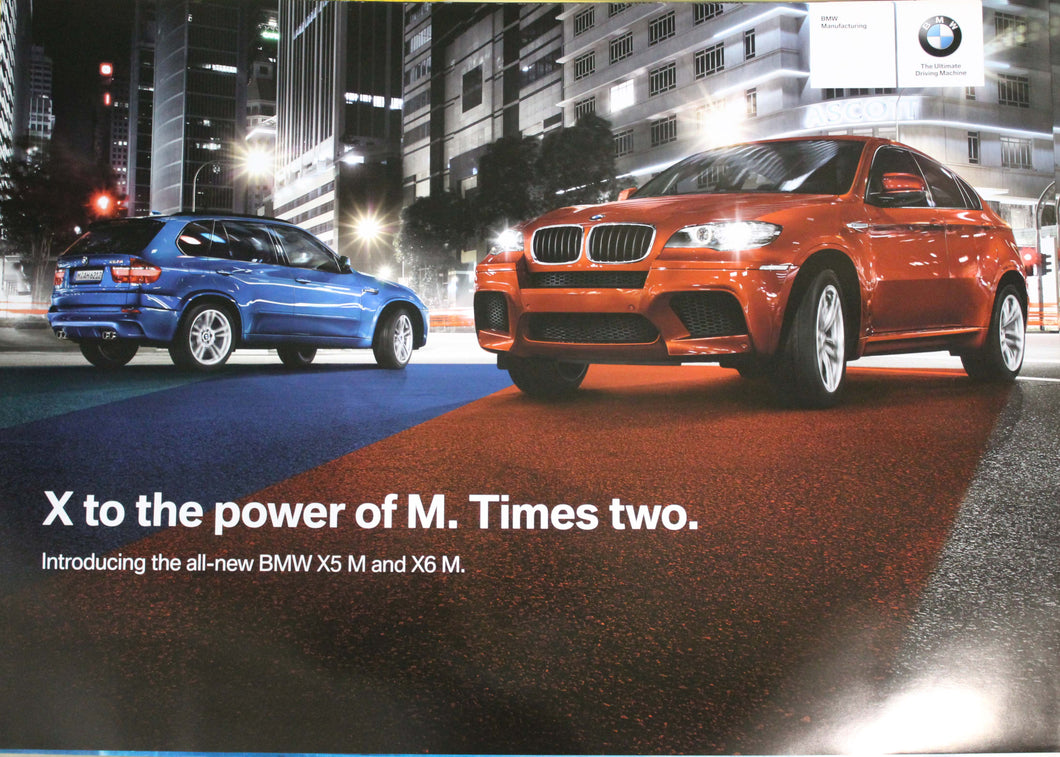 Poster - X to the power of M. Times two. Introducing the new X5 M and X6 M.