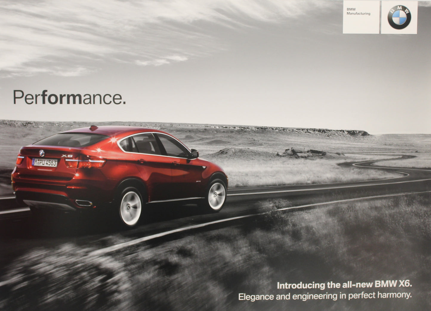 Poster - Performance. Introducing the all-new BMW X6. Elegance and engineering in perfect harmony. - BMW CCA Foundation
