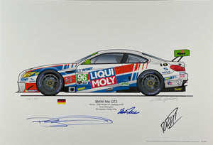 Autographed Print - BMW LIQUI MOLY M6  GT3 Signed by 3 drivers