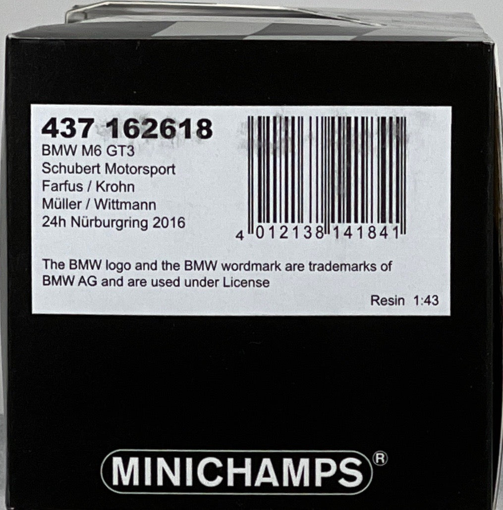 Minichamps 1:43 BMW M6 GT3 Schubert Motorsport 24h Nurburgring 