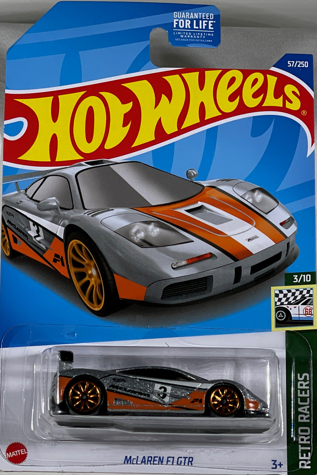 Hot Wheels 1:64 Silver McLaren F1 GTR #3