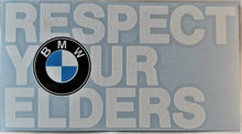 Load image into Gallery viewer, BMW Respect Your Elders window sticker (L)