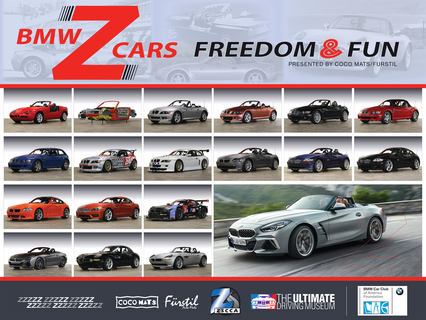 BMW Z Cars Index Poster - BMW CCA Foundation