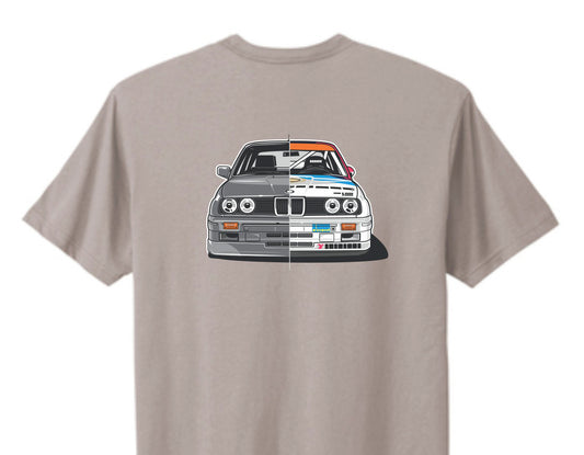 E30 Split image T-Shirt - BMW CCA Foundation