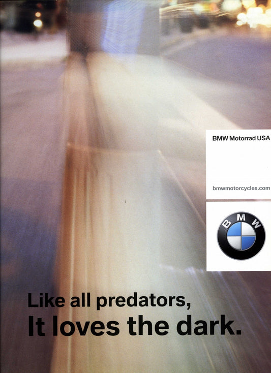 Brochure - Like all predators, It loves the dark - 2003 Full Model Line BMW Motorcycle Brochure - BMW CCA Foundation