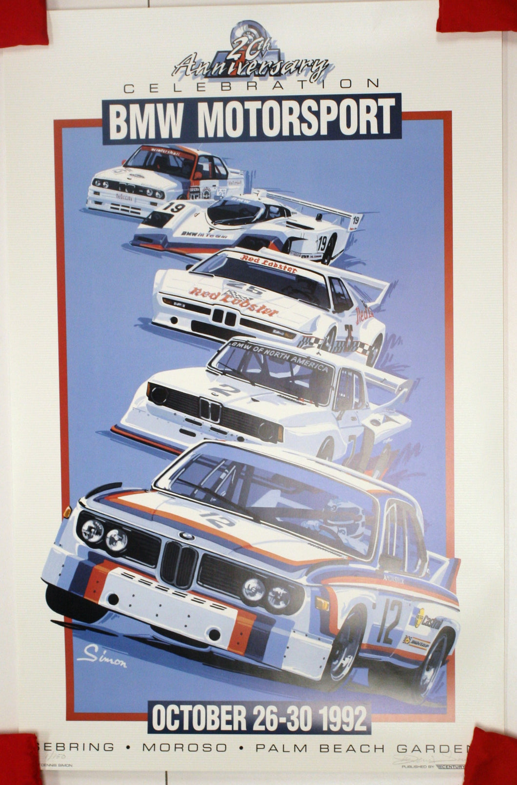 Autographed Poster - 20th Anniversary Celebration BMW Motorsport October 1992