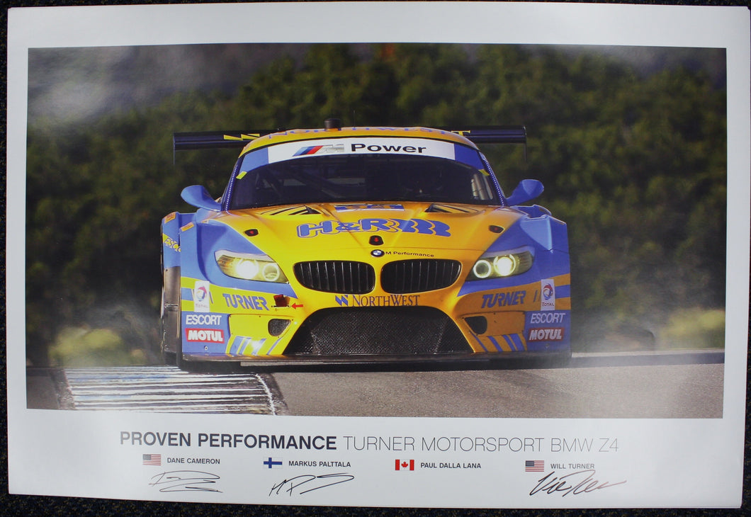 Autographed Poster - Proven Performance Turner Motorsport BMW Z4 - E89 Z4 GTD