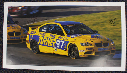 Autographed Poster - Turner Motorsport - BMW E92 M3 #97 signed by Joey Hand  and Michael Marsal
