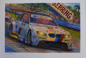 Autographed Print - M Power - BMW E92 M3 GT at Sebring - Autographed